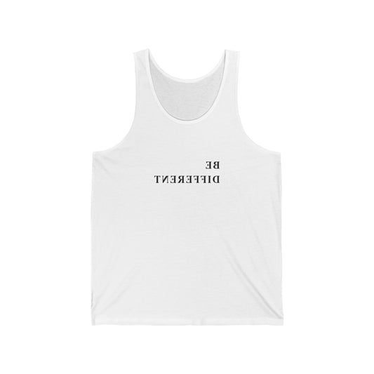 Be Different Tank Top — Minimalist Inspirational White Jersey Tank